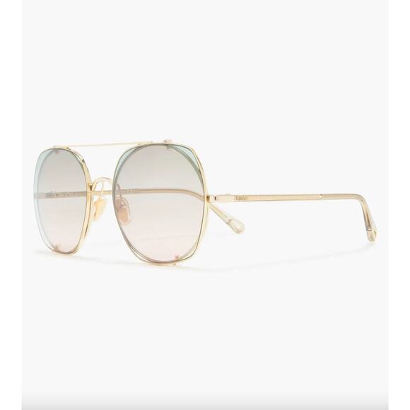 NWT Chloe Convertible Pink and Blue 56mm Round Sunglasses • Boho Glam ⬇️ - Picture 1 of 3
